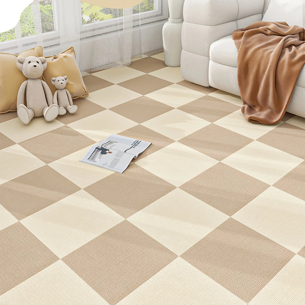 30X30cm Self-adhesive Anti Slip Splicing Block Floor Mute Rug Bedroom Mat Carpet Water Absorption and Anti Slip Living Room Home Oasis Select