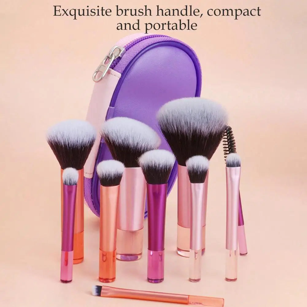 10-Piece Mini Travel Makeup Brush Set with Bag | Soft Bristles