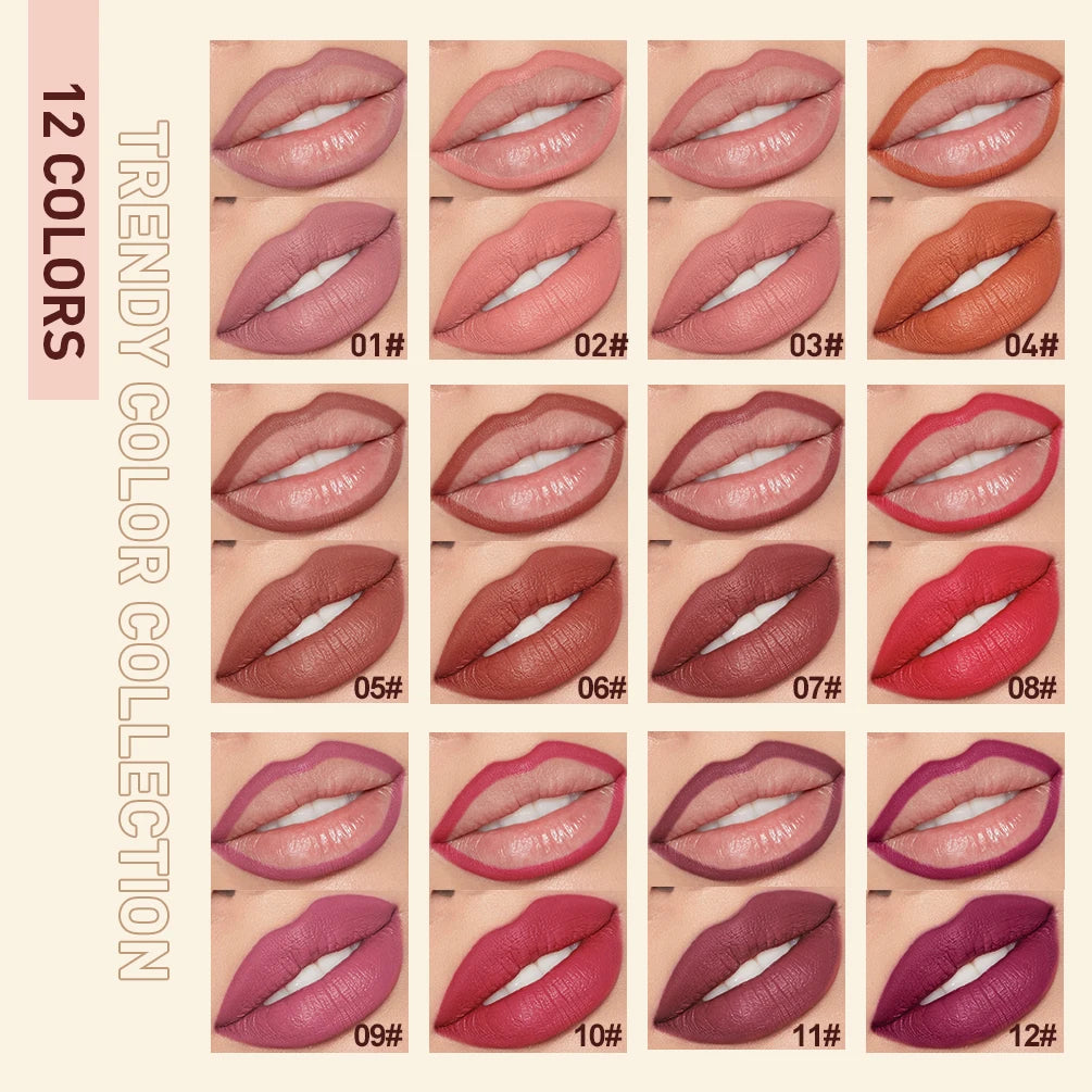 QiBest Matte Nude Lipstick & Lip Liner Set – Waterproof 2-Pc