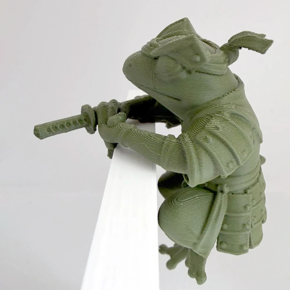 3D Printed Samurai Frog Monitor Pendant Japanese Samurai Frog Edge Embrace Desktop Decoration Cool Screen Decoration Unique Gift Oasis Select