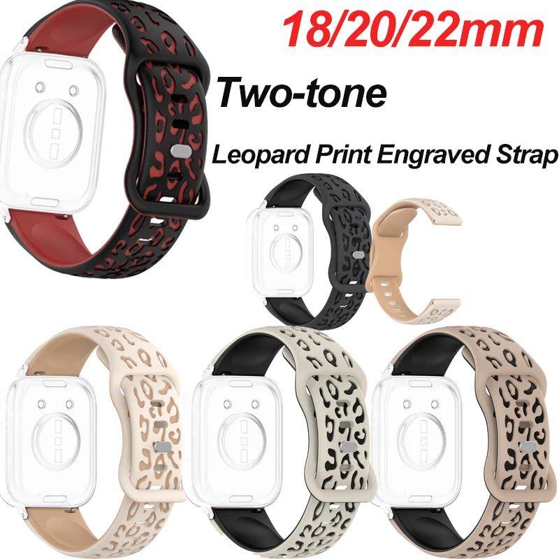 Silicone Leopard Watch Band 18/20/22mm – Amazfit, Samsung, Huawei Silicone Watch Band Oasis Select