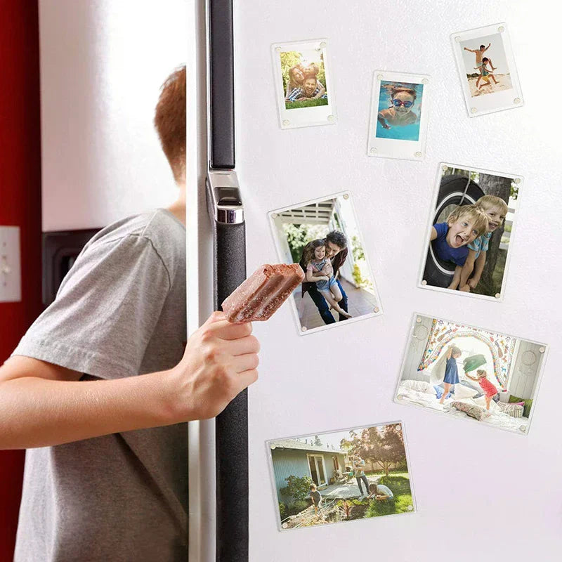 Acrylic Fridge Magnetic Frame Double Sided Refrigerator Magnet Picture Frame Fridge Photo Frame Clear Display Home Decoration Oasis Select
