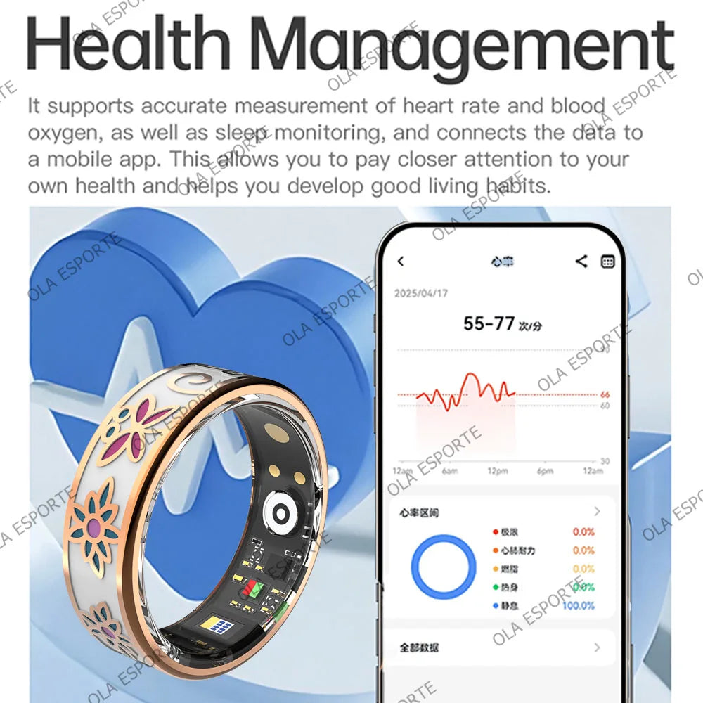 Smart Health Ring – Heart Rate, Sleep & SpO2 Monitor
