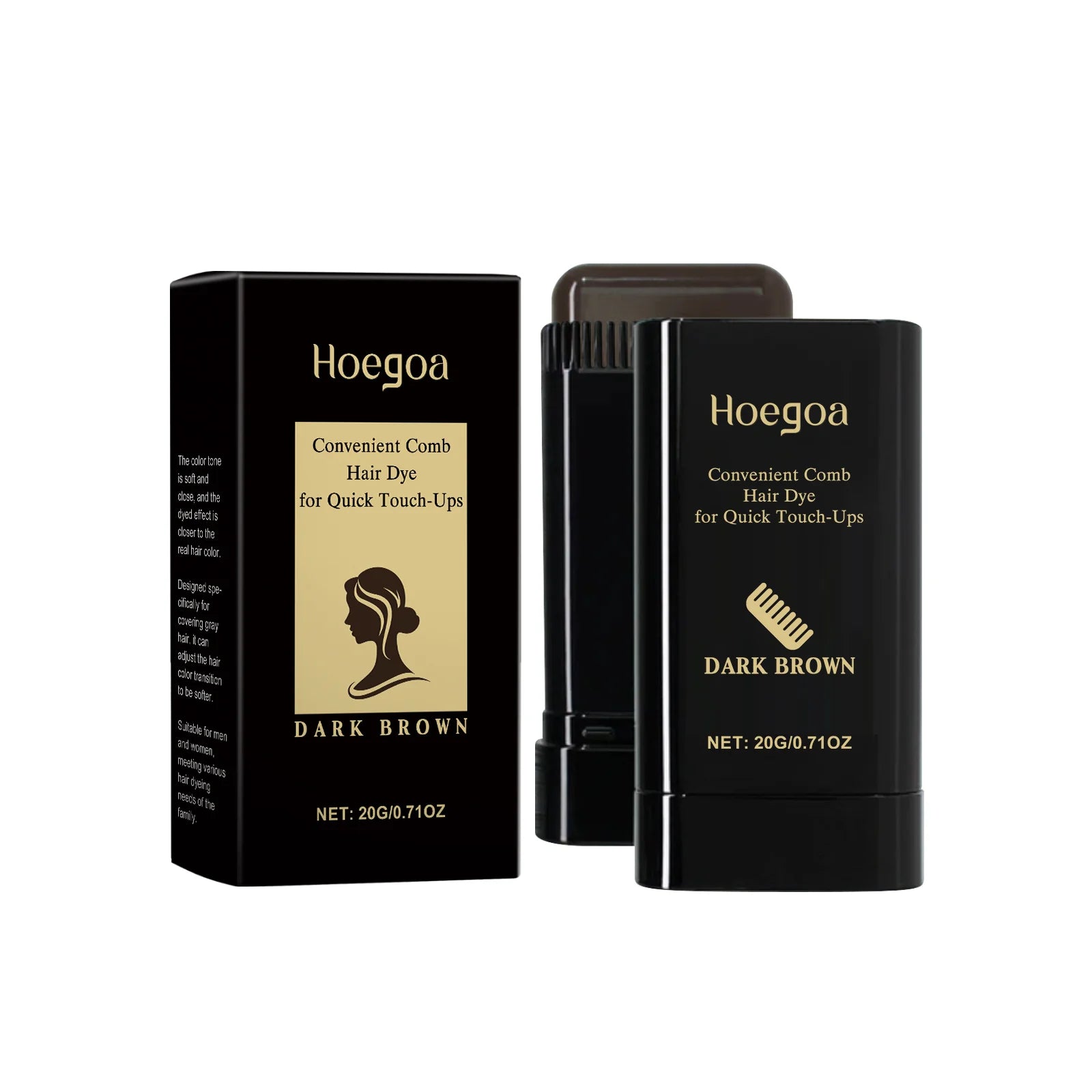 HOEGOA Temporary Hair Color Stick – Gray Root Concealer Temporary Hair Color Oasis Select Dark Brown Boxed