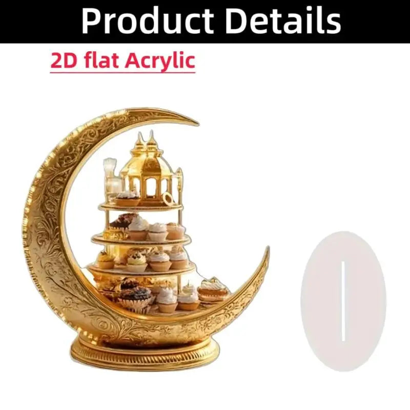 2D Acrylic Arabian Camel & Evil Eye Tree Desk Figurine