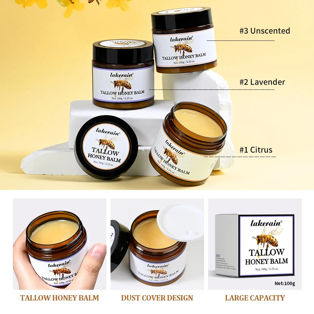Grass-Fed Beef Tallow & Raw Honey Balm | Natural Moisturizer