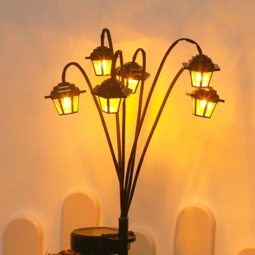 Solar Retro Hexagonal Lantern – 6 LED 8 Mode Garden Light