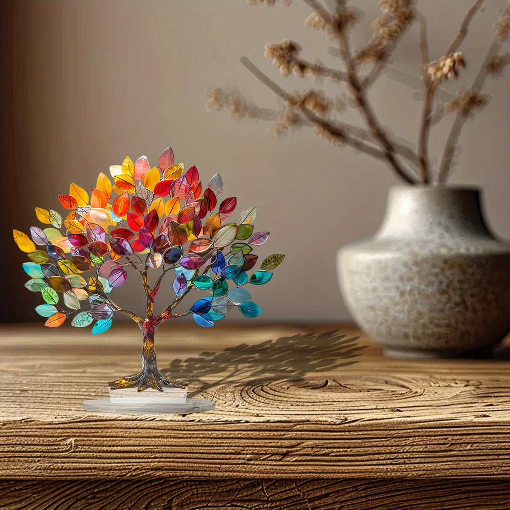 2D Flat Acrylic Tree of Life Desktop Decoration Small Decoration Waterproof Wear-resistant Desk Counter Pendant Decoration Oasis Select