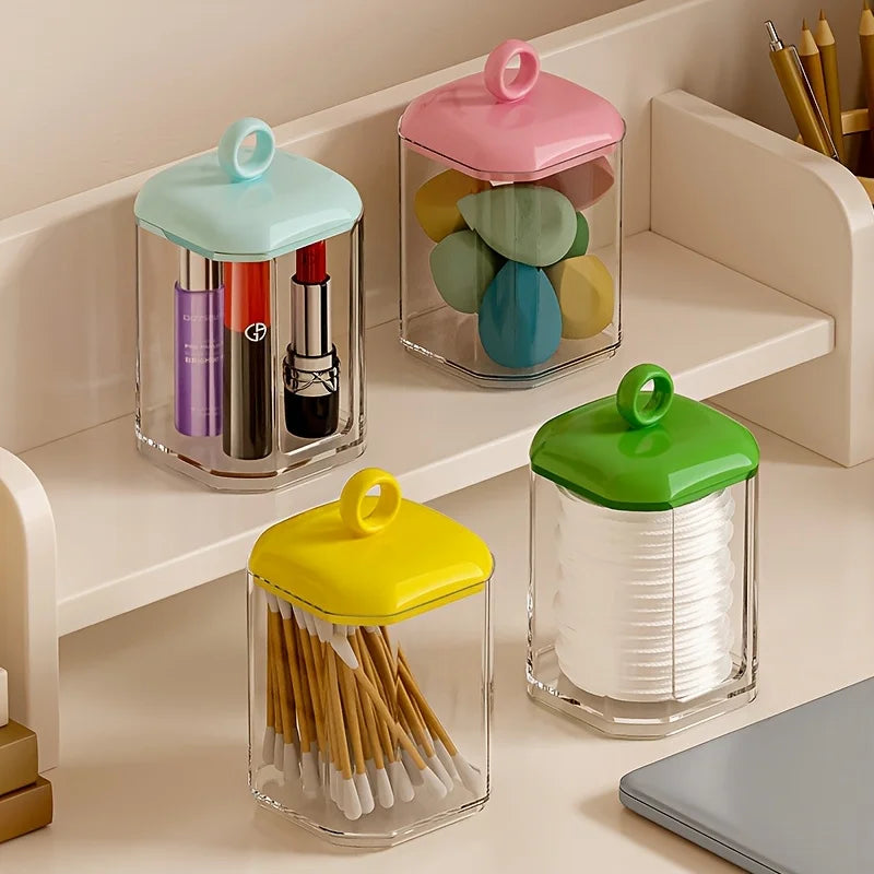 1pc Clear Storage Box, PS Swab Storage Box For Home,Room,Home,Bedroom,Bathroom,House,Pink Room,Living Room Decor,Travel Stuff,Gi Oasis Select