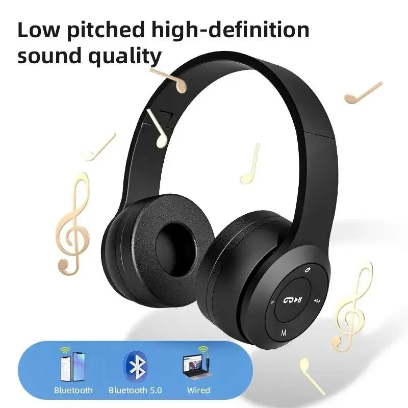 P47 Wireless bluetooth headphone With Mic Headsets Stereo Sound Earphones Sports Gaming Headphones Supports PC Smartphone Oasis Select