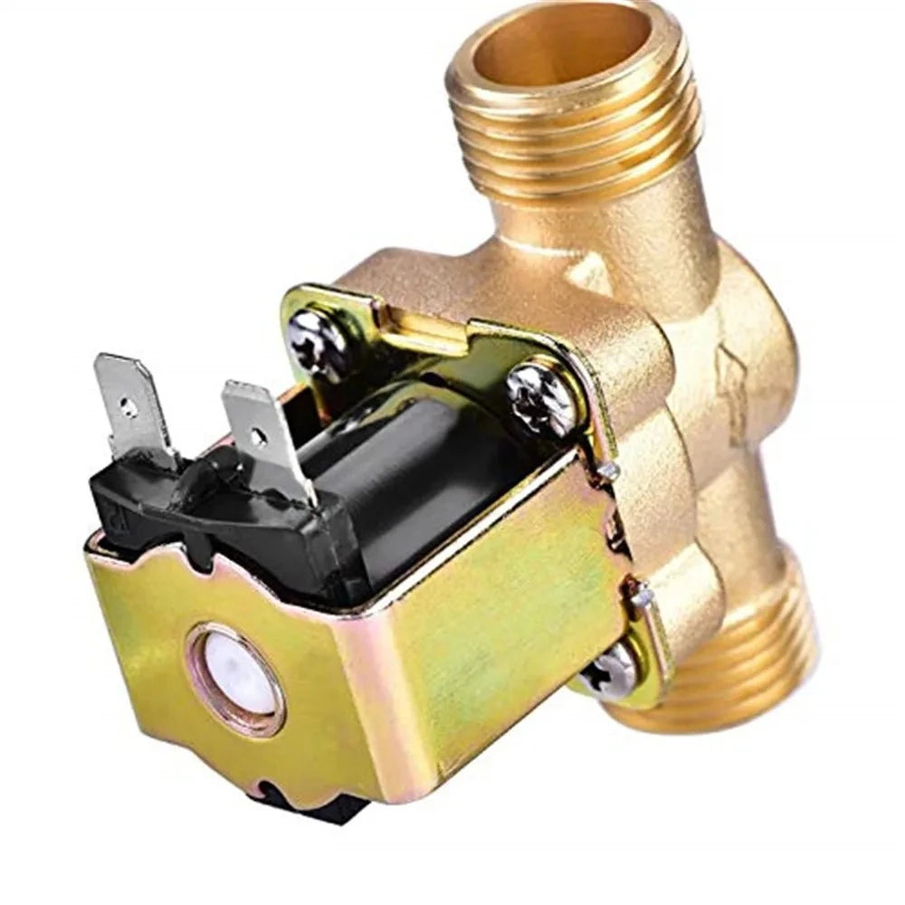 Electric Solenoid Valve N/C 12v 24v 220v G3/4'' G1/2'' Brass Air Inlet Flow Switch Normally Closed Inlet for Solar Water Heater Oasis Select
