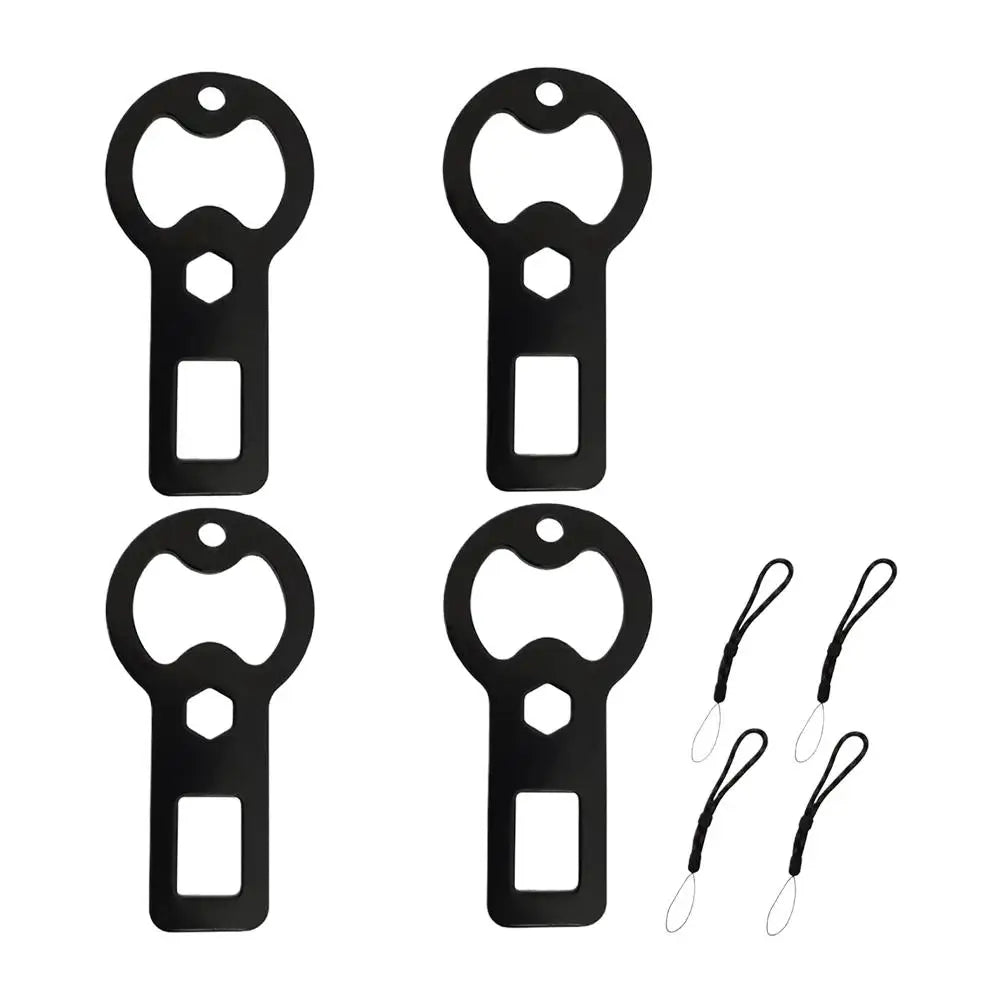 Beer bottle opener Portable Metal Bottle Opener Keychain 4-Pack Flat Beer Bottle Openers with Lanyard Oasis Select Black