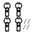 Beer bottle opener Portable Metal Bottle Opener Keychain 4-Pack Flat Beer Bottle Openers with Lanyard Oasis Select Black