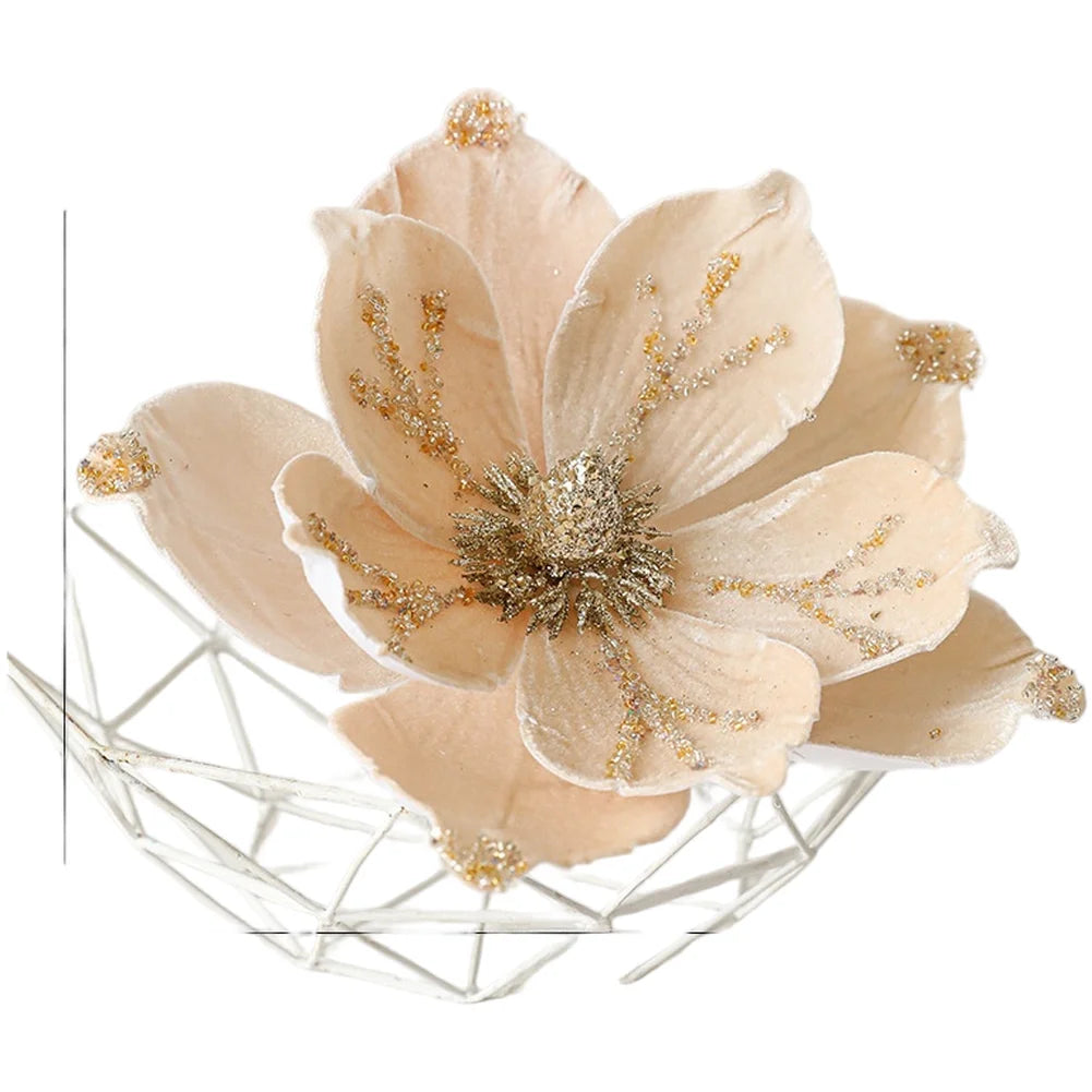Holiday Home Decor Christmas Artificial Flower Elegant Touch Festive Ambiance Lifelike Design Artificial Flower Oasis Select Apricot China Mainland