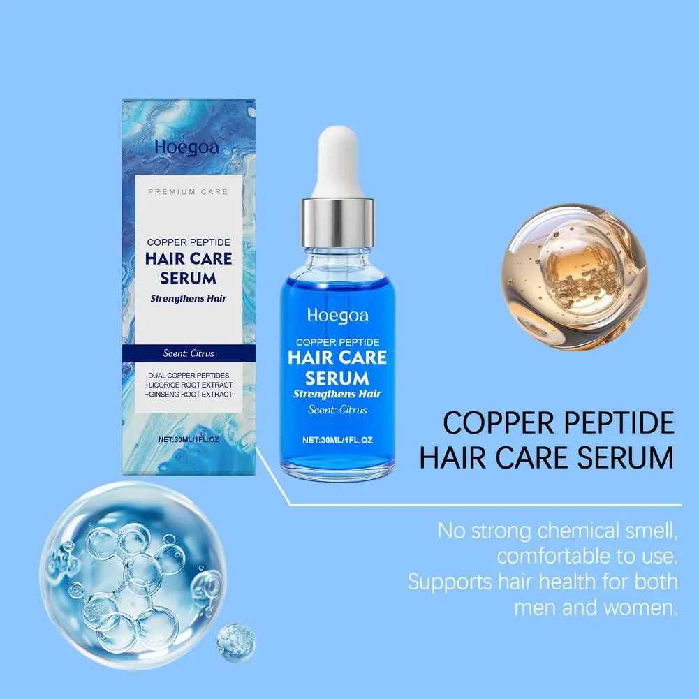 Copper Peptide Hair Growth Serum Hair Dense Prevent Hair Loss Nourishing Scalp Hair Root Smooth Reduce Dry Damage Hair Repair Oasis Select