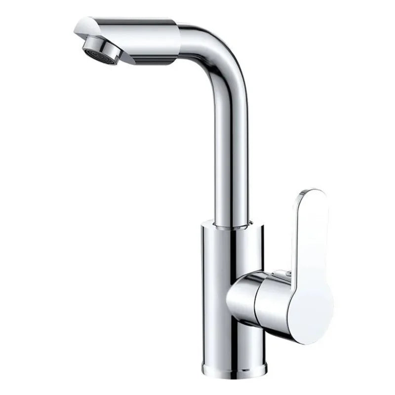 Cold Hot Mixer Tap Bathroom Chrome Plated Durable Faucet Polished Silver Swivel Basin Sink Tap Zinc Alloy Body Oasis Select