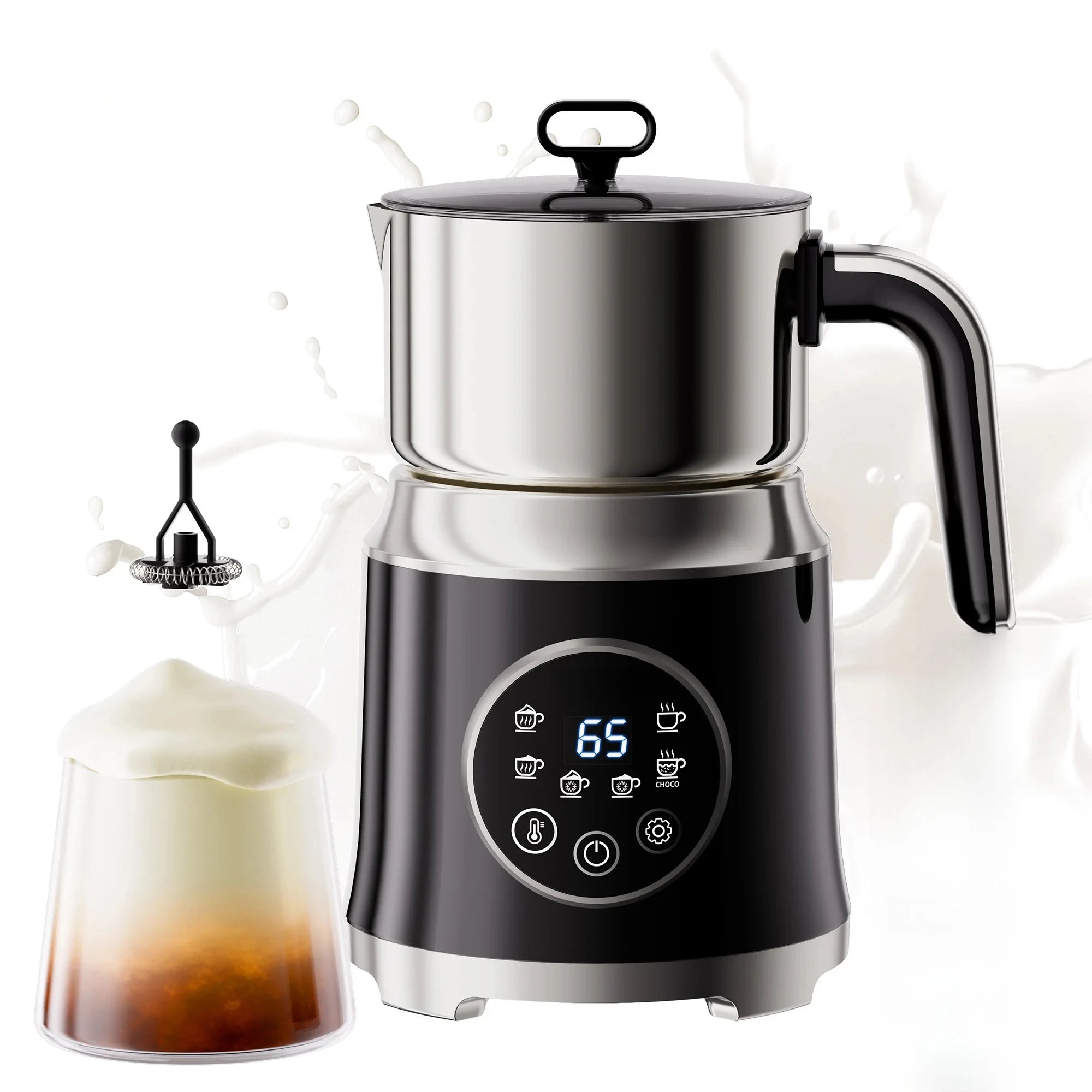 GUOHE 6-in-1 Electric Milk Frother & Steamer 1.2L | Hot & Cold