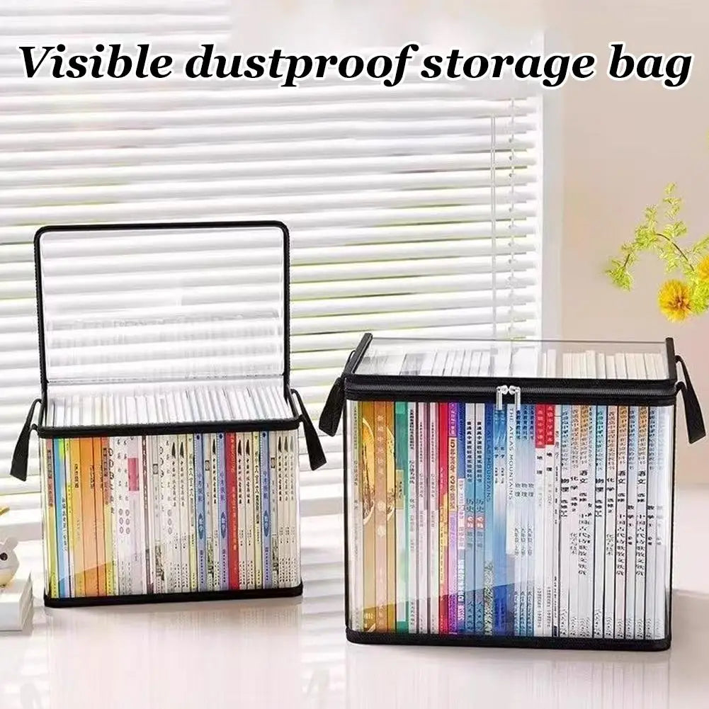 Transparent PVC Storage Box – Dustproof Organizer with Handle