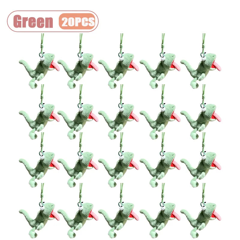 1-20PCS Funny Tongue Out Lizard Plush Keychain Ugly Cute Squeeze Stress Relief Toy for Purse Backpack Decoration Gift for Friend Oasis Select Green-20PCS