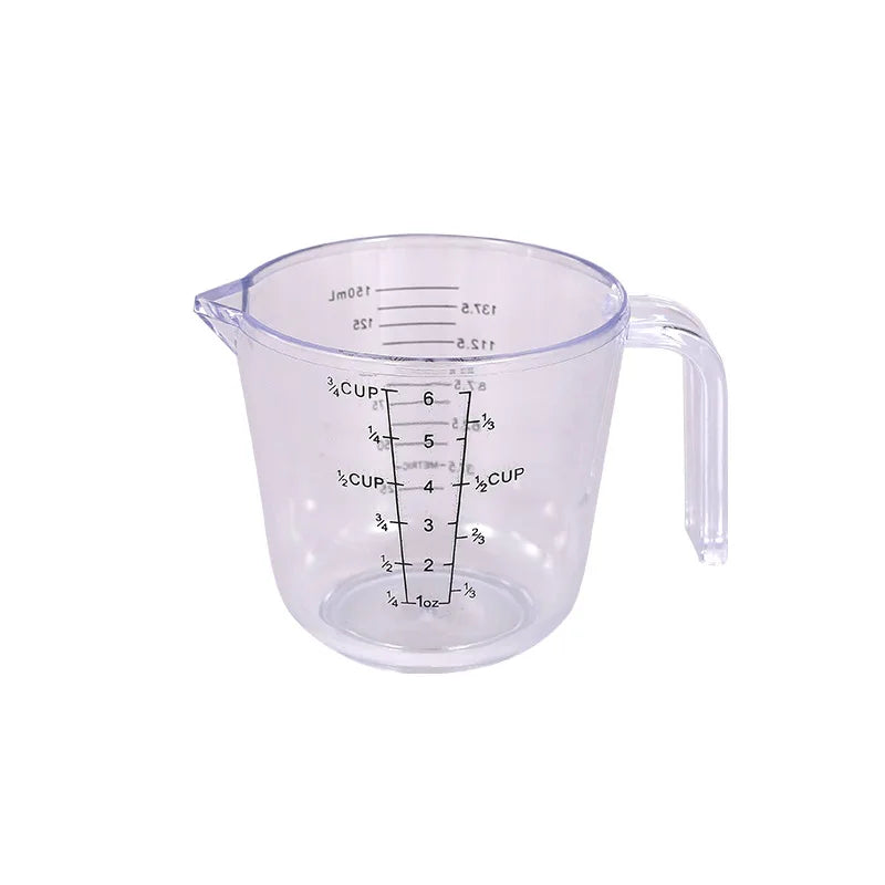 Measuring Cup Premium Graduated Transparent Heat Resisting Plastic Milk Cups Pour Spout with Handle Kitchen Tool Microwavable Oasis Select Transparent-150ML