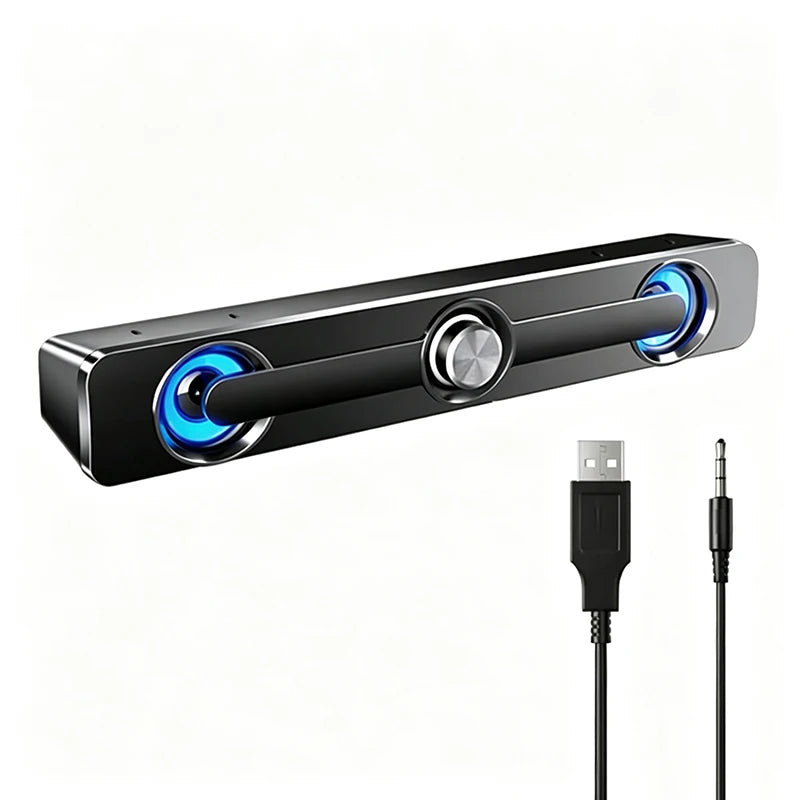 AyeBeau Wired USB Soundbar Speaker for PC, Laptop & TV