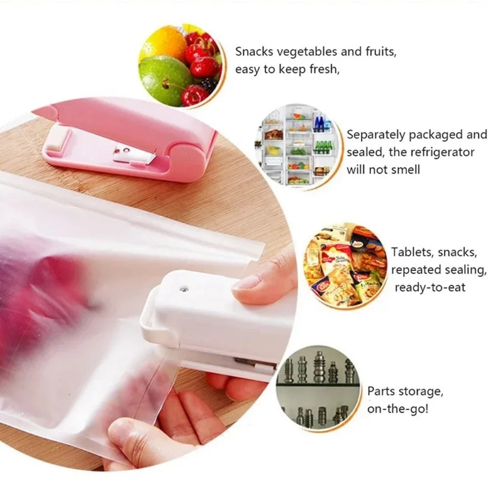 1PC Snack Sealer Mini Heat Bag Sealing Machine Package Sealer Portable Kitchen Thermal Plastic Food Bag Closure Accessories Tool Oasis Select