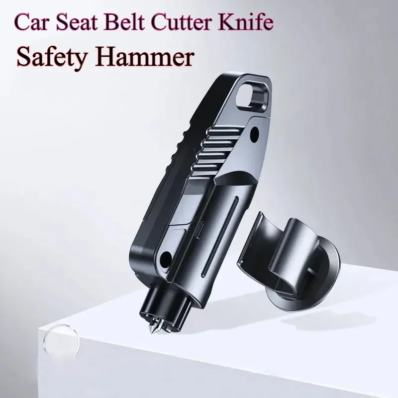 2 in 1 Car Safety Hammer Car Seat Belt Cutter Knife Car Window-breaking Hammer Glass Breaker Lifesaving Tool Escape Rescue TOOLS Oasis Select