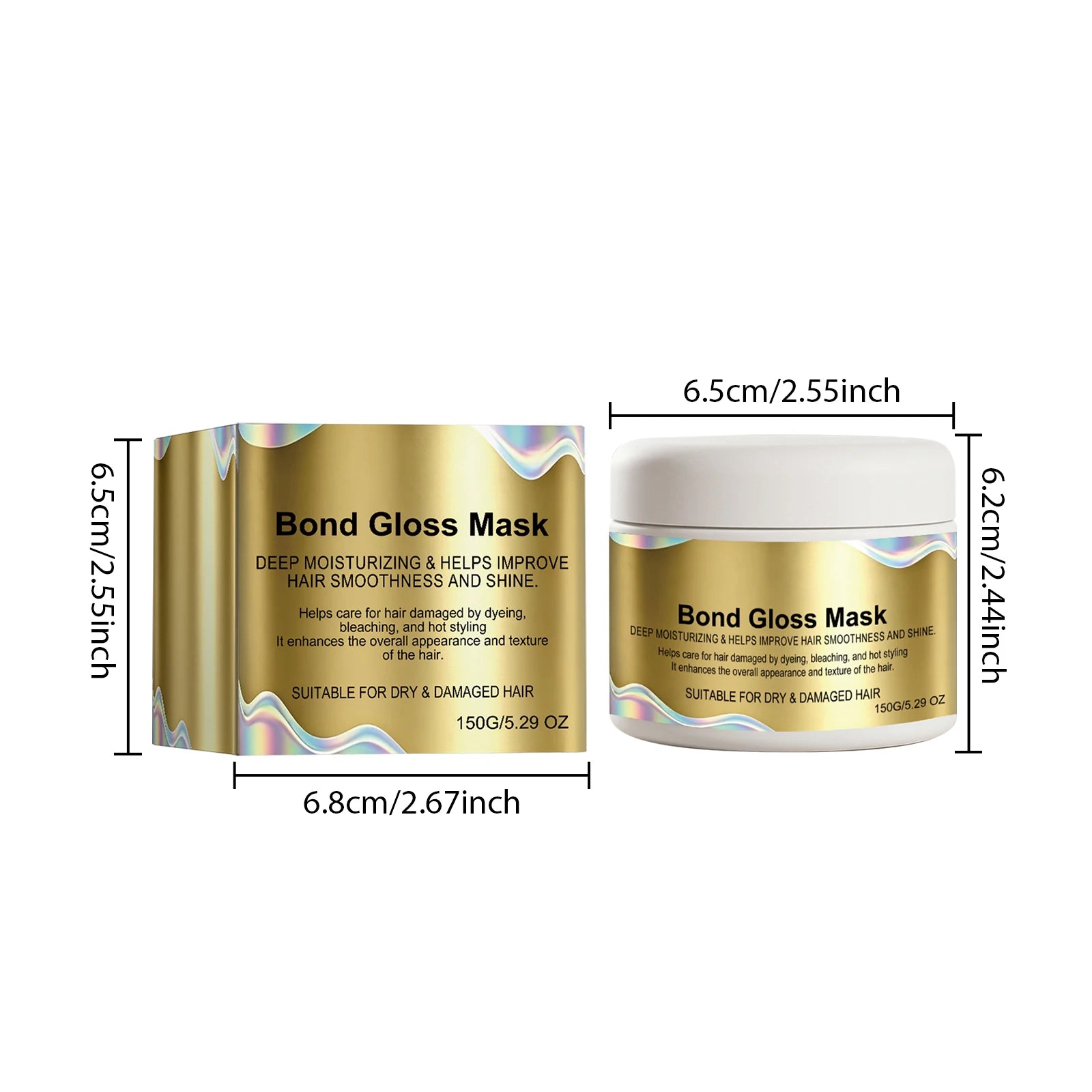 Gloss Mask Deep Moisturizing Hair Mask Dry Damaged Hair Keratin Treatment Smooth Frizz Control Conditioner 150g Oasis Select