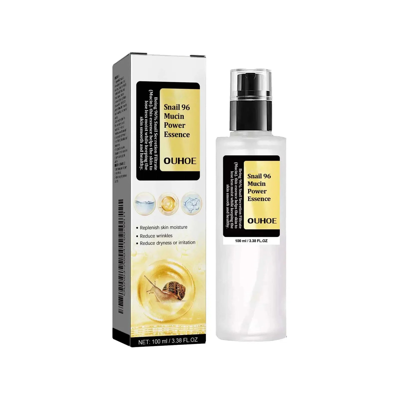 Snail Mucin Peptide Essence,Hyaluronic Acid Skin Repair Serum,Lightens Wrinkles And Dark Spots,Face Moisturizing and Hydrating Oasis Select 1Pcs 100ml