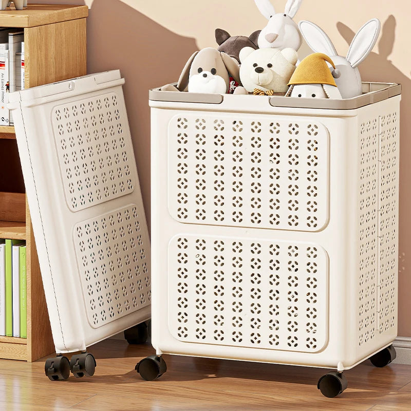 Foldable Laundry Basket,3 Sizes, Large Capacity Rolling Mobile with Wheels,Ideal for Toys/Sports Gear/Laundry Storage Organizer Oasis Select