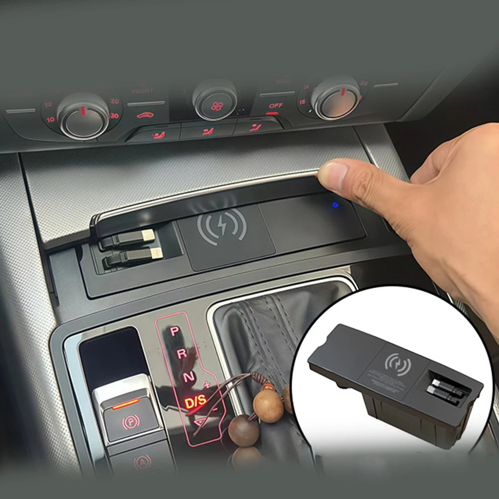 Built-in Fuse Wireless Car Charger Multi-protocol Fast Charging Built-in Fuse Protection Daily Commuting For A6 A7 2012-2018 Oasis Select
