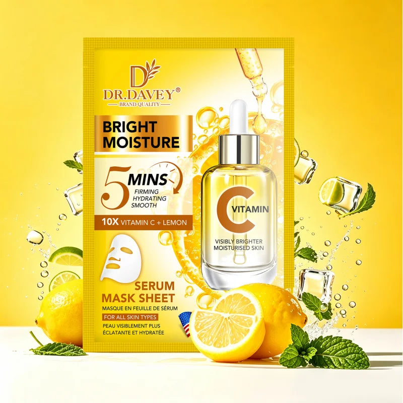 DR.DAVEY Vitamin C Serum Facial Mask – 10 Sheet Masks