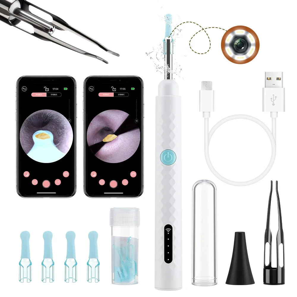 Visual Ear Wax Removal Tool with 1080P Camera & Tweezers