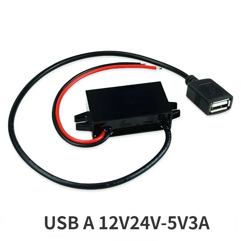 12V24V to 5V 3A DC Power Supply Module Buck Step Down Converter for Mini USB Adapter Micro USB Adapter Car Male Female Oasis Select USB A 12V24V-5V3A China Mainland