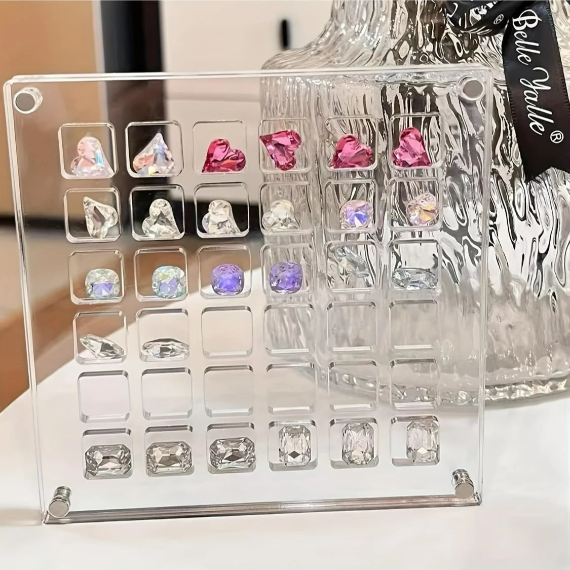 Clear Acrylic Magnetic Display Case 36-Grid Transparent Organizer for Seashells Starfish Jewelry Trinkets Jewelry Making Display Oasis Select 1pc