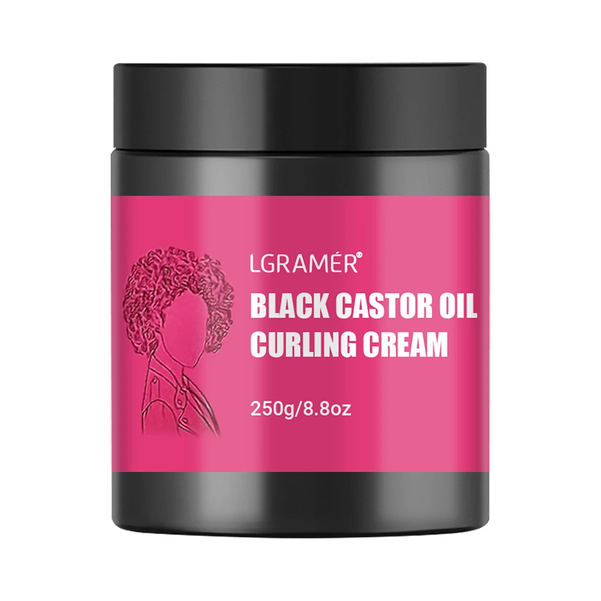 LGRAMÉR Black Castor Oil Curl Defining Cream Non-stick Hydrates & eliminates frizz, Hair-Smoothing Anti-Frizz Cream to Define Oasis Select 250g