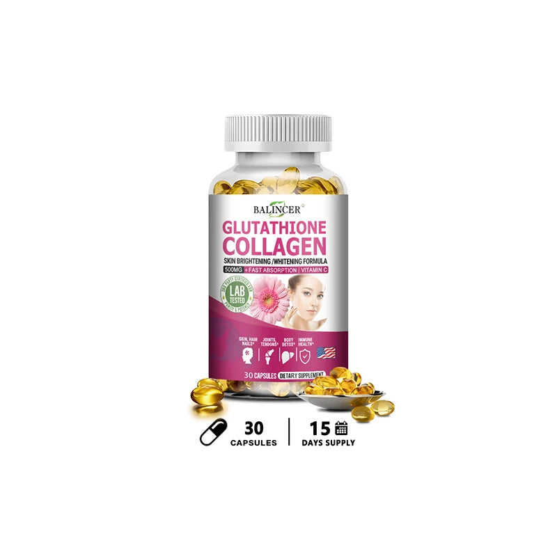 Glutathione 500mg Supplement – Collagen & Antioxidant Support