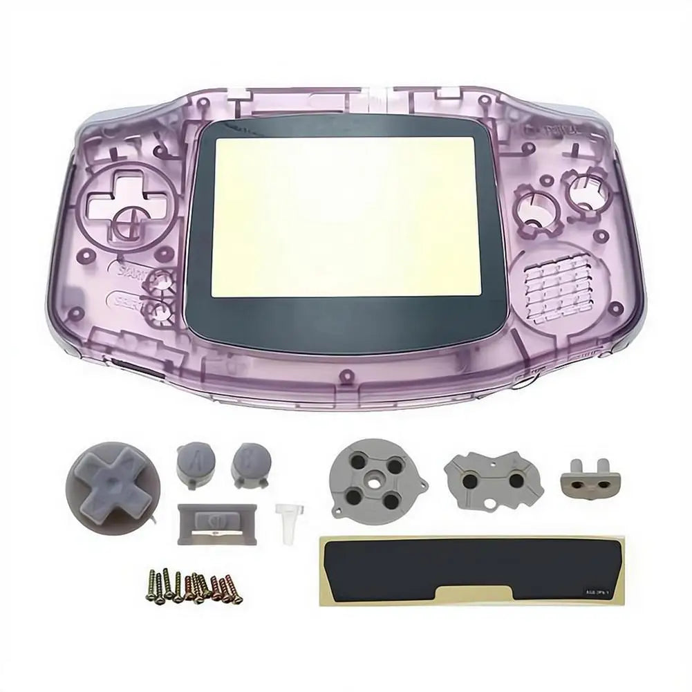Full Housing Shell Replacement for Game Boy Advance GBA Clear Transparent Custom Case Cover Buttons Screws Full Set DIY Repair Oasis Select