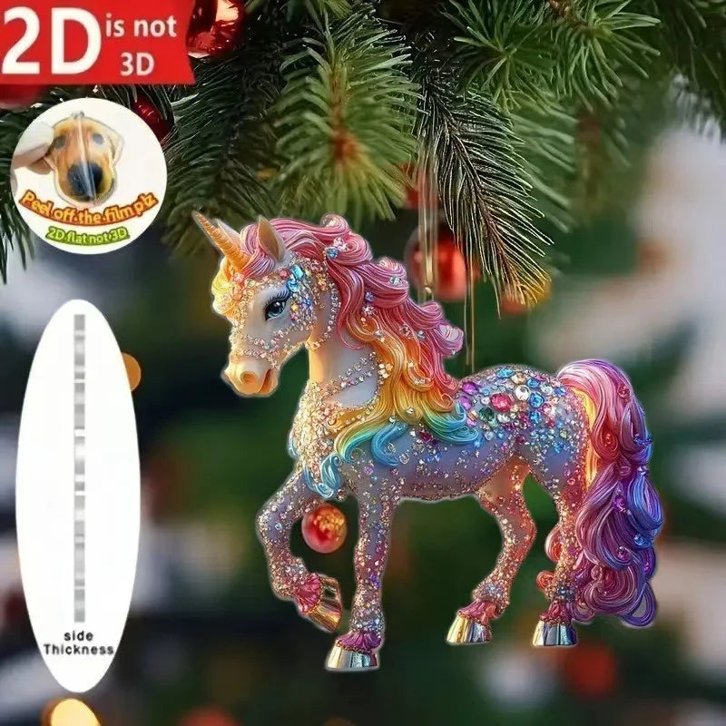Golden Acrylic Horse Keychain Pendant – Car & Bag Charm Gift