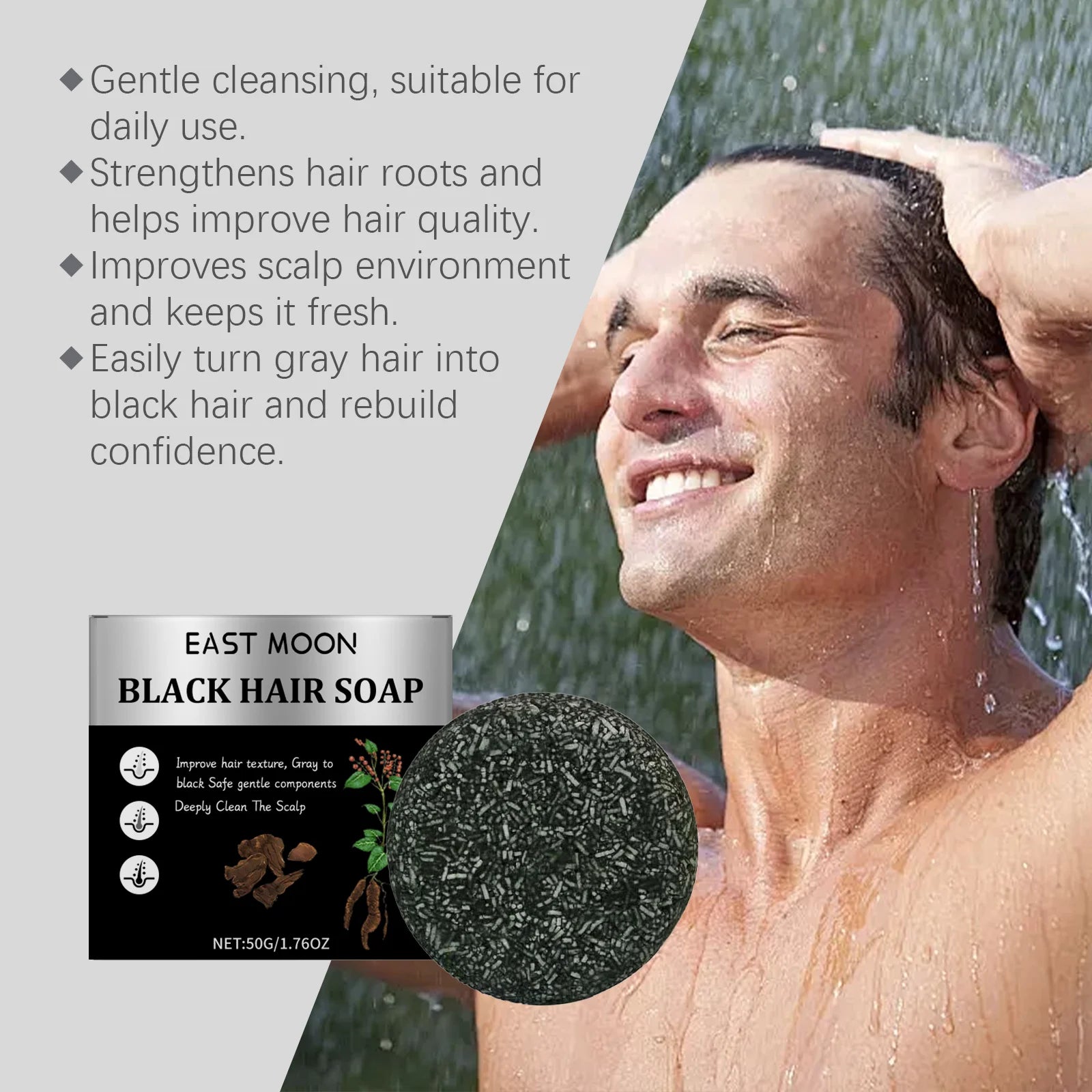 Bamboo Charcoal Hair Cleansing Soap Men's Solid Hair Care Scalp Soft Repair Nourishing Hair Root Fresh Hair Cleansing Soap Oasis Select