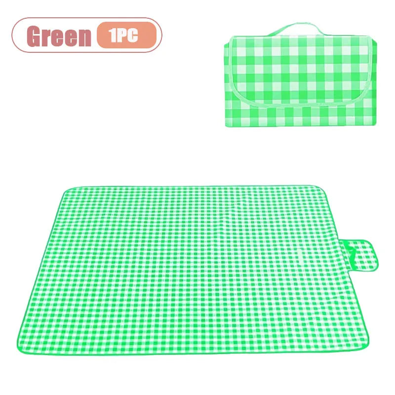 1-2PCS Waterproof Picnic Mat Oversized Thickened Outdoor Camping Blanket Carrying Strap for Beach Park and Hiking Oasis Select Green-1PC 200X200CM