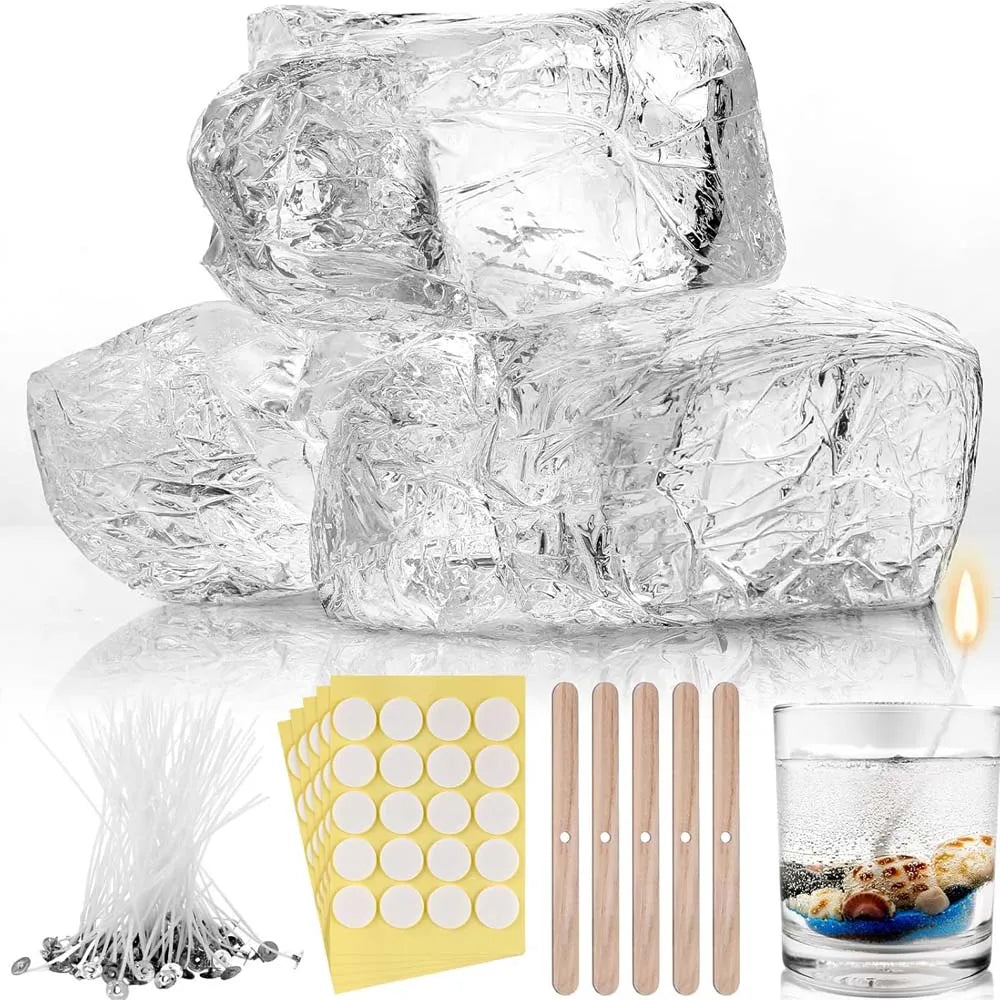 200g/500g Transparent Crystal Jelly Wax Set Kit DIY Handmade Candle Making Supplies Wax Material Craft Gifts Oasis Select