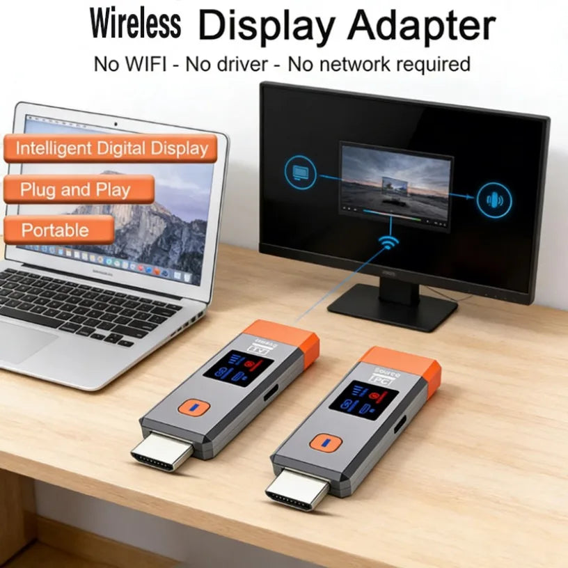 50M 1080P@60Hz 5.8G Wireless HDMI Transmitter and Receiver Extender Plug and Play No WiFi Needed for Home Conference Gaming TV Oasis Select