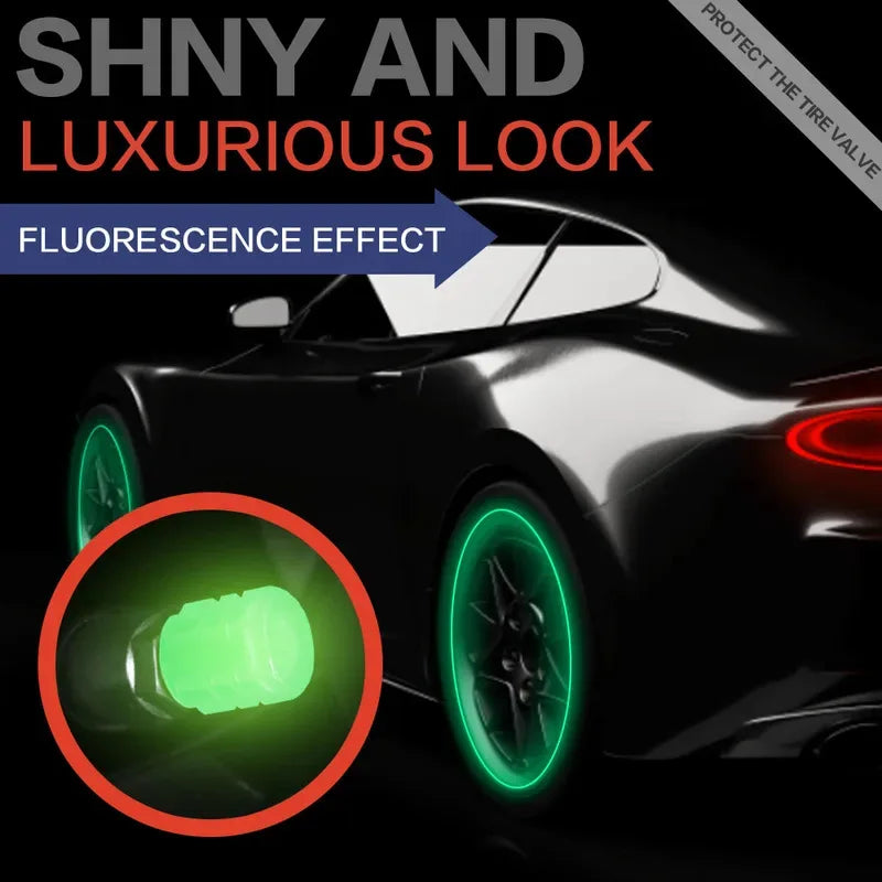 4/8/16/20pcs Universal Luminous Bicycle Tire Valve Caps Night Glowing Decor Motorcycle Bike Valve Stem Cap Wheel Nozzle Oasis Select