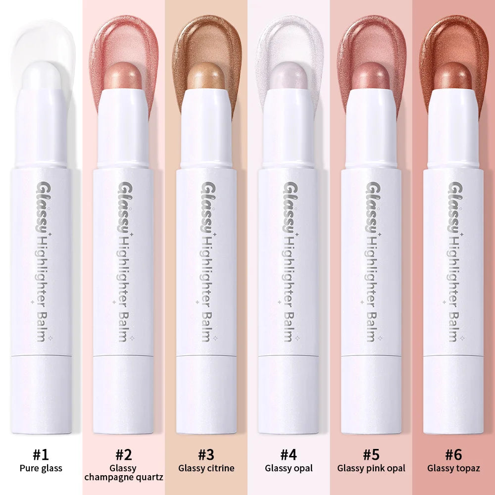 Glassy Highlighter Balm Brighten Complexion Deep Hydration Long Lasting Wear Highlighting Cream Eye Cheek Lip Body Glossy Pen Oasis Select