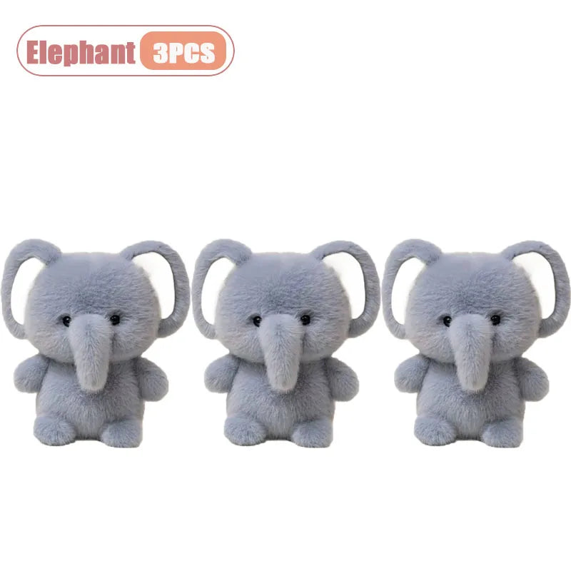 1-5PCS Desk Companion Plush Doll Cute Stuffed Animal for Table Decor Study Buddy Birthday Gift Room Ornament Kawaii Oasis Select Elephant-3PCS