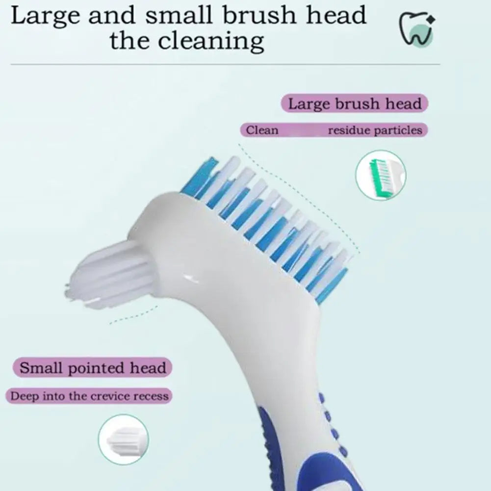 Dual-Head Denture & Braces Toothbrush – Portable Oral Care Denture Toothbrush Oasis Select