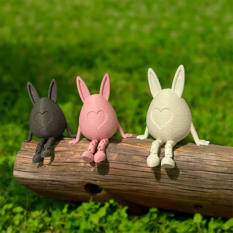 3D Easter Rabbit Egg Model With Movable Joints Egg Ornament Articulated Egg Statue Home Office Decor Easter Decor Perfect Gift Oasis Select