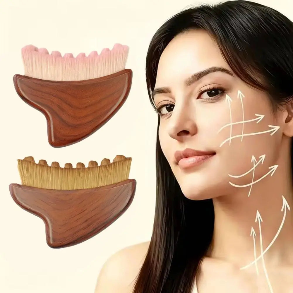 Lymphatic Contour Face Brush, Ultra-Soft Bristles Gua Sha Facial Sculpting Tool for Lymphatic Drainage, Less Puffy Look & Relax Oasis Select