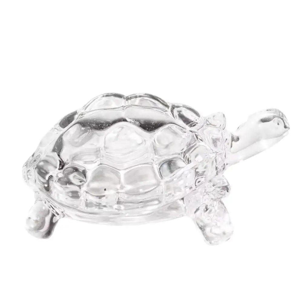 Clear Glass Turtle Figurine | Lucky Decorative Ornament